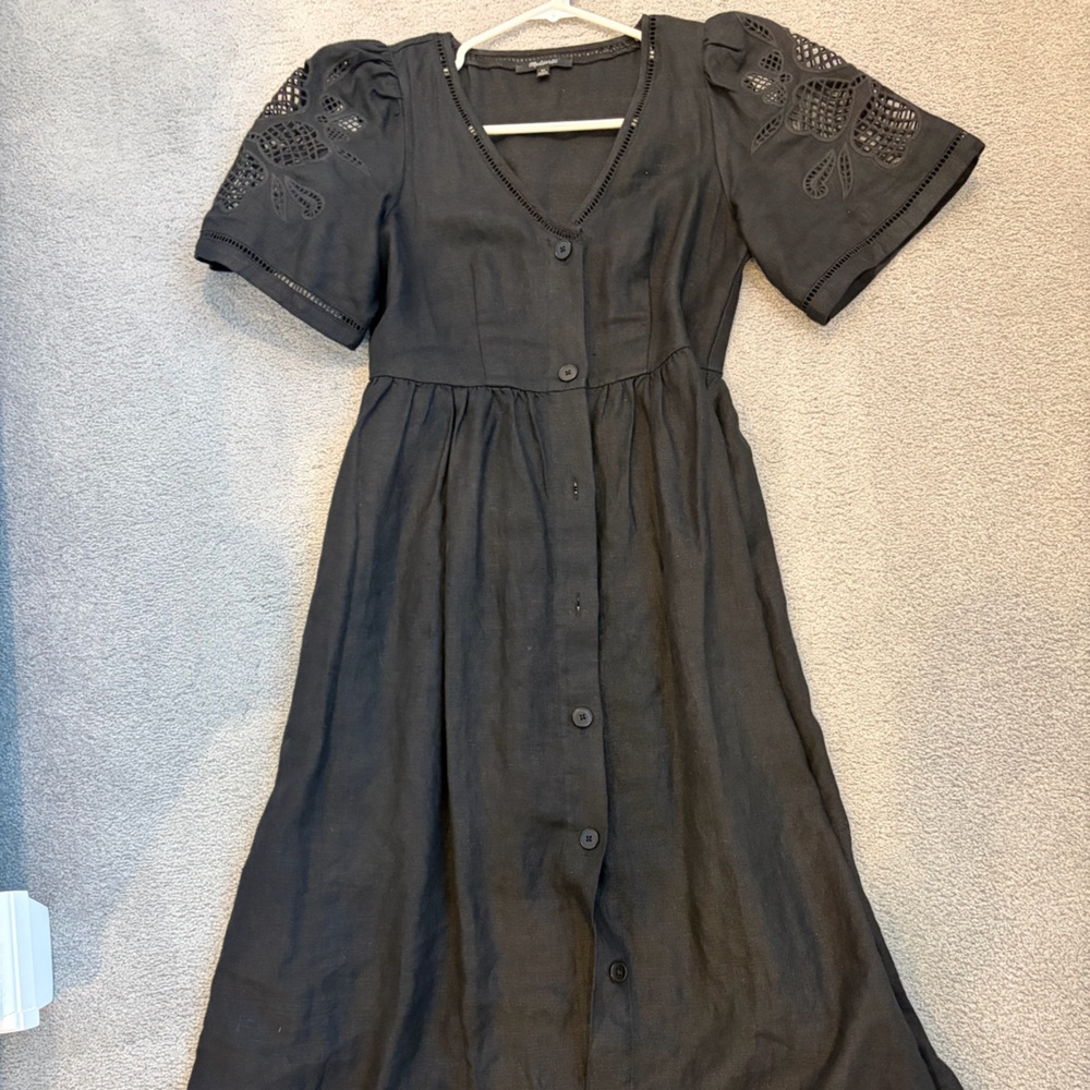 Madewell Cassie linen midi dress, xs